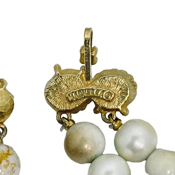 Marvella Faux Pearl/Marble And AB Beads Gold Tone Double Strand Necklace (5447) - Picture 11 of 11